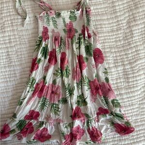 Angel Dear Pink and Green Floral Kids Dress